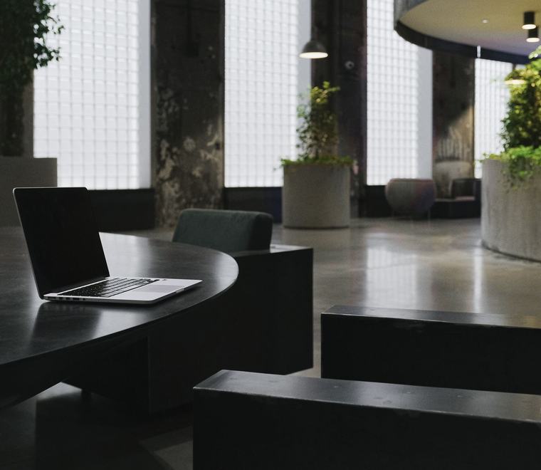 Reception area of a government office building
