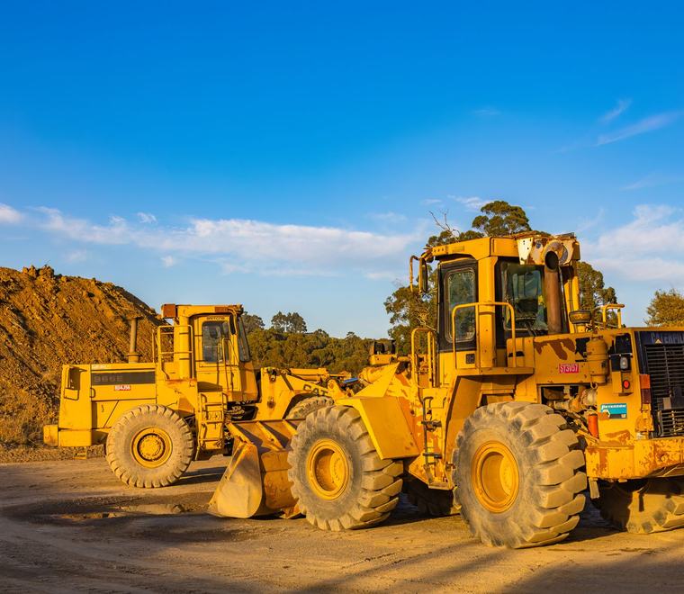 Wheel loader working on a mine site