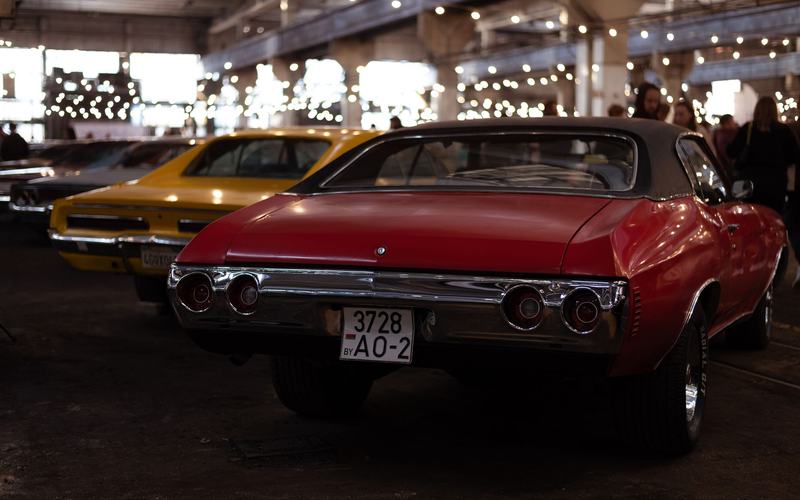 Vehicles on an auction floor ahead of the sale
